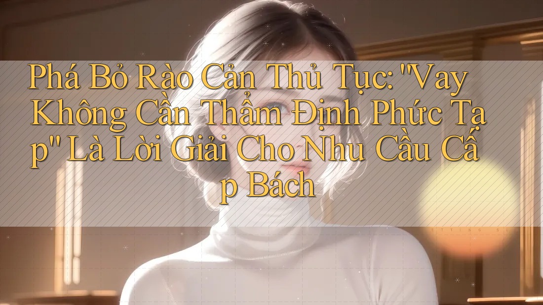 Phá Bỏ Rào Cản Thủ Tục: “Vay Không Cần Thẩm Định Phức Tạp” Là Lời Giải Cho Nhu Cầu Cấp Bách Phá Bỏ Rào Cản Thủ Tục: “Vay Không Cần Thẩm Định Phức Tạp” Là Lời Giải Cho Nhu Cầu Cấp Bách